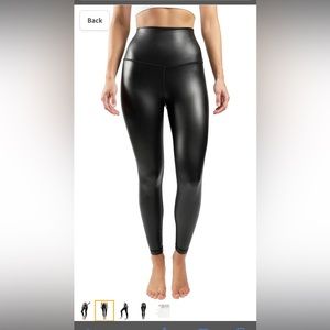 90 Degree Faux Leather Leggings